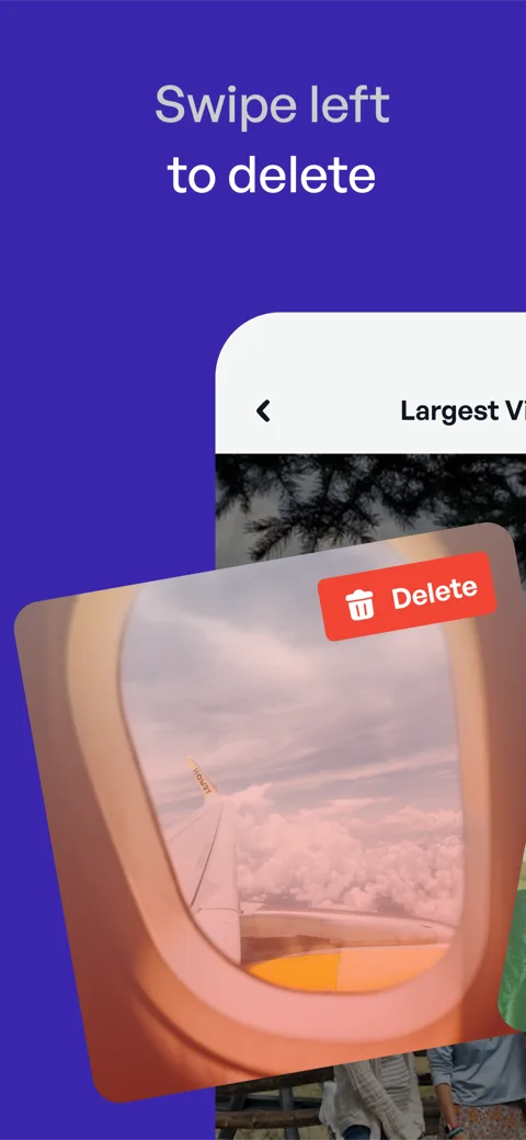 Swipe to clean photos screen