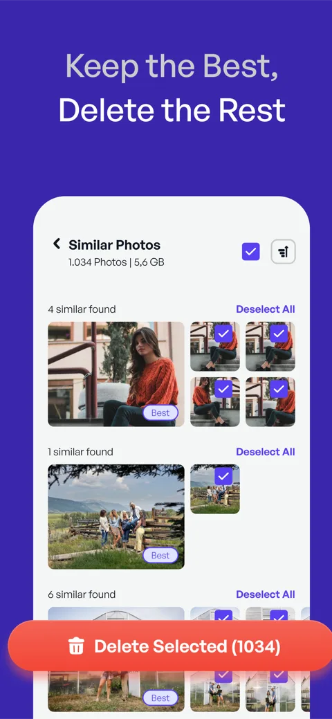 Photo organizer screen